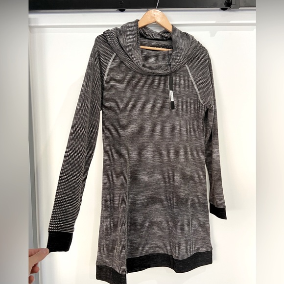Sweaters Nwt Sweater Dress Xl Woven Crochet Soft Cowl Neck Black And